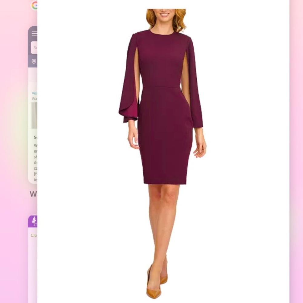 Calvin Klein Plum Long Sleeve Dress